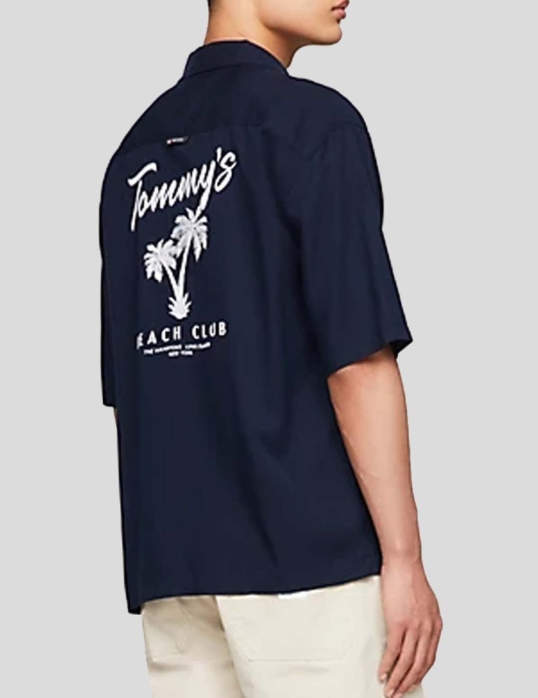 Camisa TOMMY JEANS relaxed graphic resort ss shirt navy